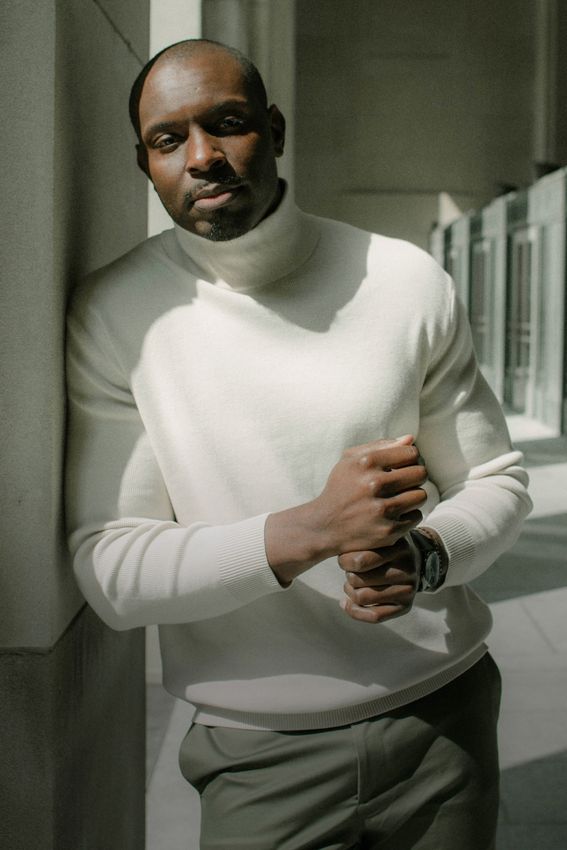 New York City Penile Enhancement model in white turtle neck